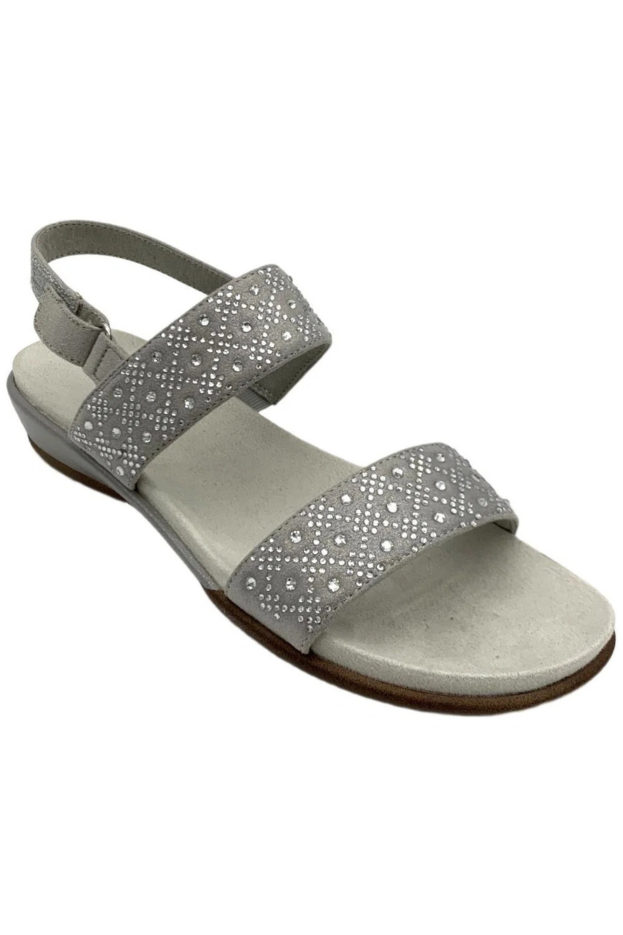 Easy Spirit Women's Haisley Slingback Wedge Sandals Silver - Narrow